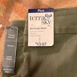 Cute light khaki stretch-canvas shorts